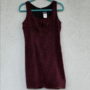 Positive Attitude Petite black with dark pink floral sleeveless dress